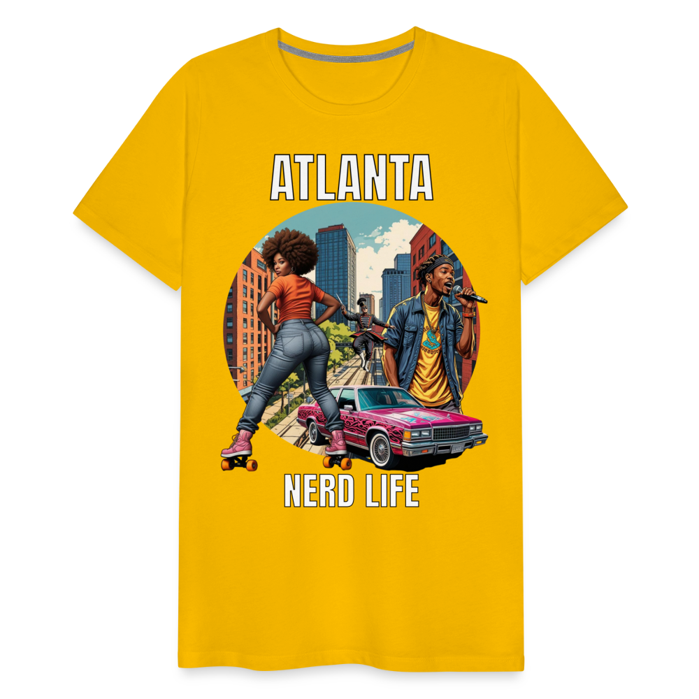 Atlanta Nerd Life Highlights Graphic Men's Premium T-Shirt - sun yellow