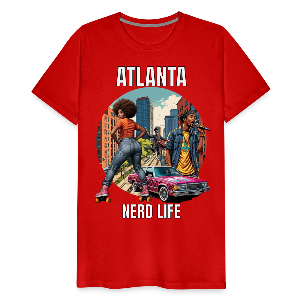 Atlanta Nerd Life Highlights Graphic Men's Premium T-Shirt - red