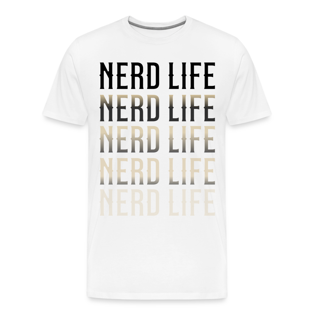 Nerd Life Repeat Fader Men's Premium T-Shirt - white