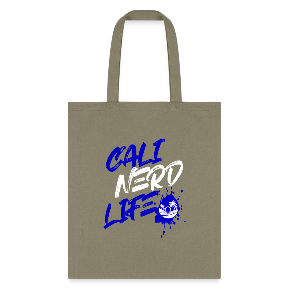 Cali Nerd Life Graphic Tote Bag - khaki