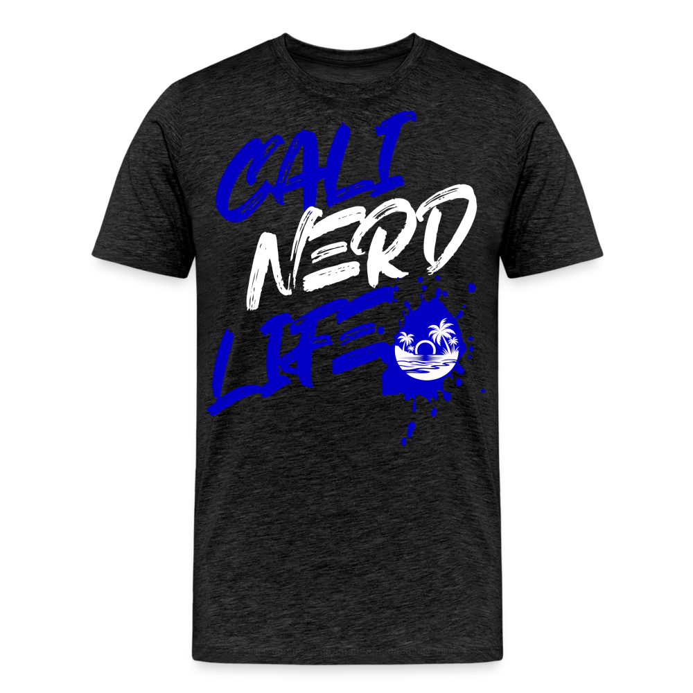 Cali Nerd Life Graphic Men’s Premium Organic T-Shirt - charcoal grey