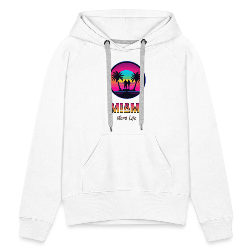 Miami Nerd Life Graphic Women’s Premium Hoodie - white