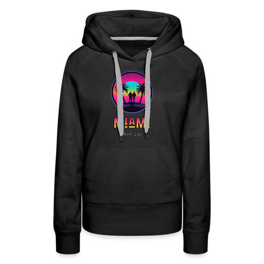 Miami Nerd Life Graphic Women’s Premium Hoodie - black