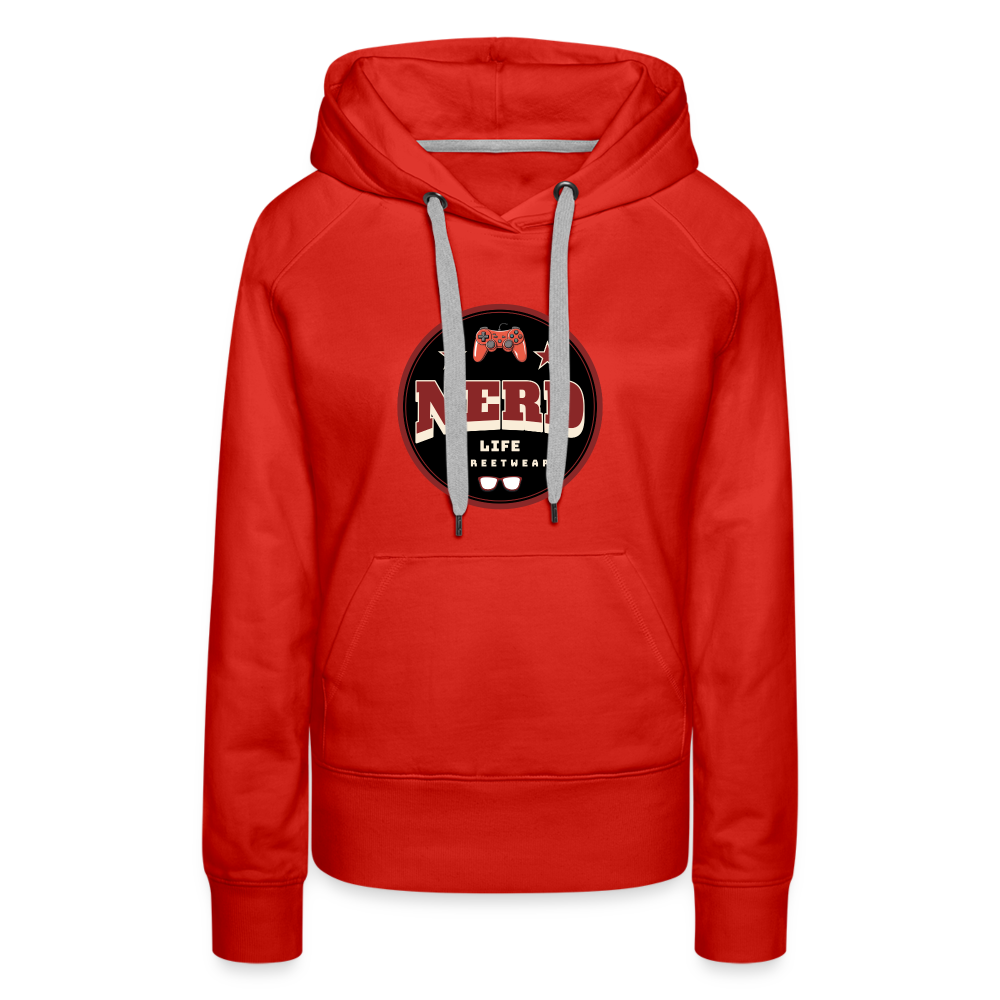 Nerd Life Circle Graphic Women’s Premium Hoodie - red