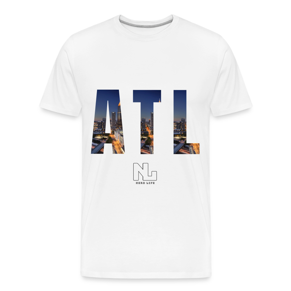 ATL Nerd Life City Graphic Men’s Premium Organic T-Shirt - white