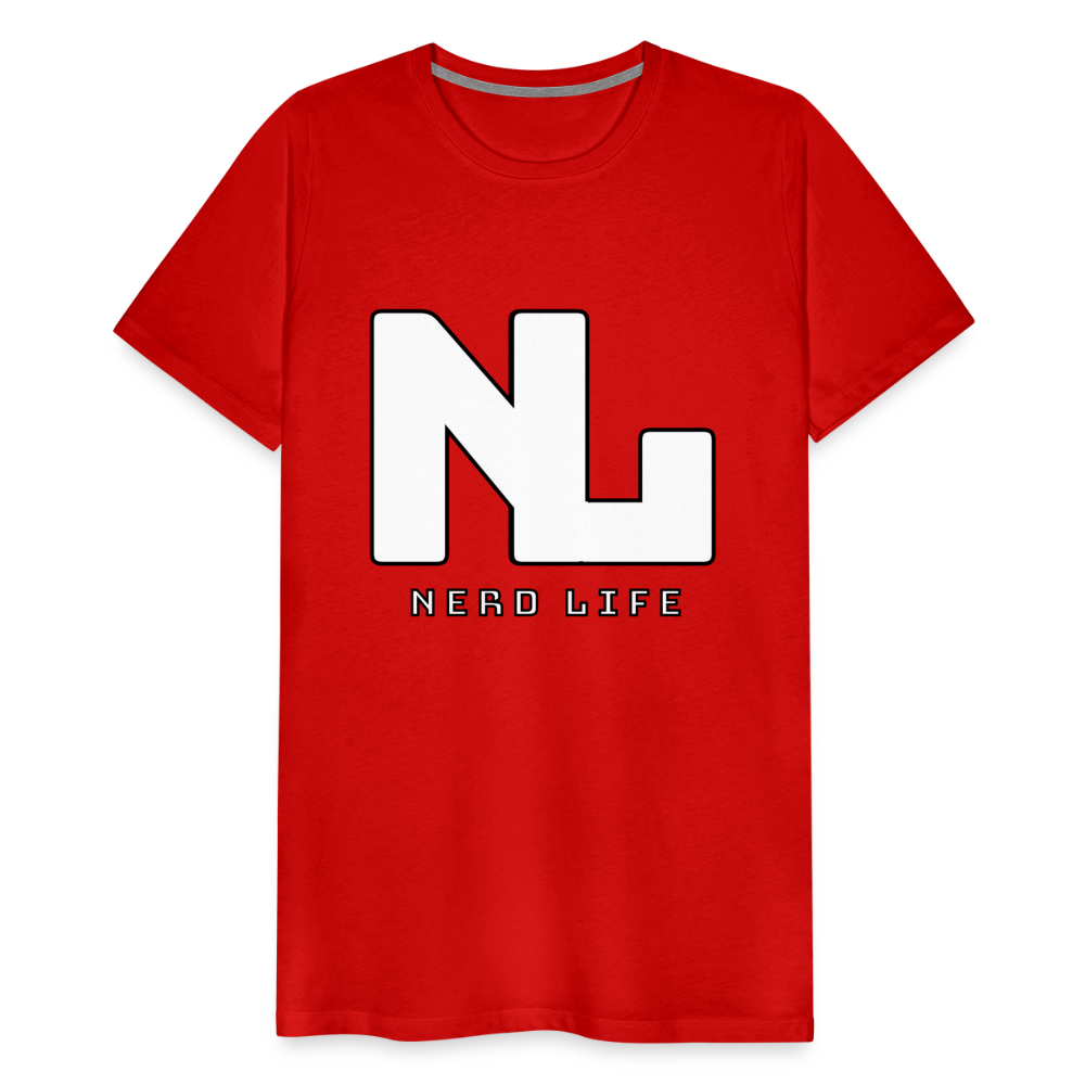 Nerd Life Graphic Men's Premium T-Shirt - red