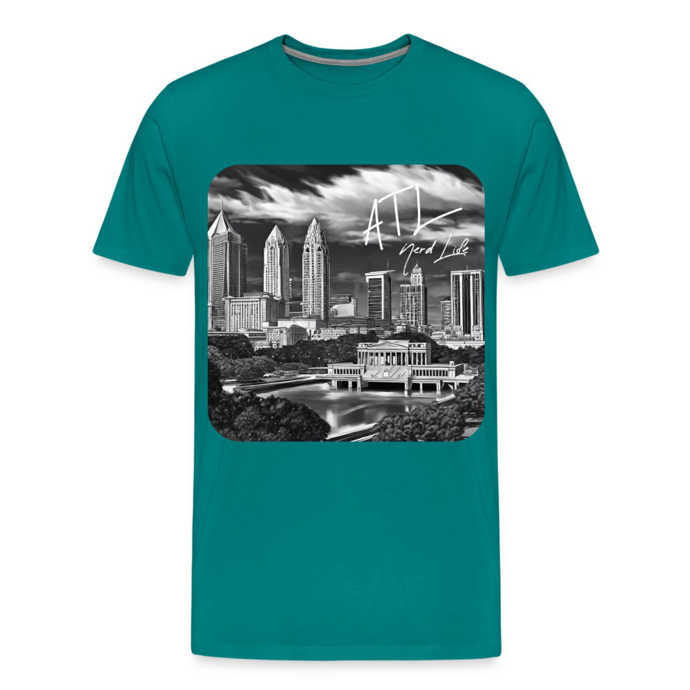 ATL Nerd Life CityScape Men's Premium T-Shirt - teal