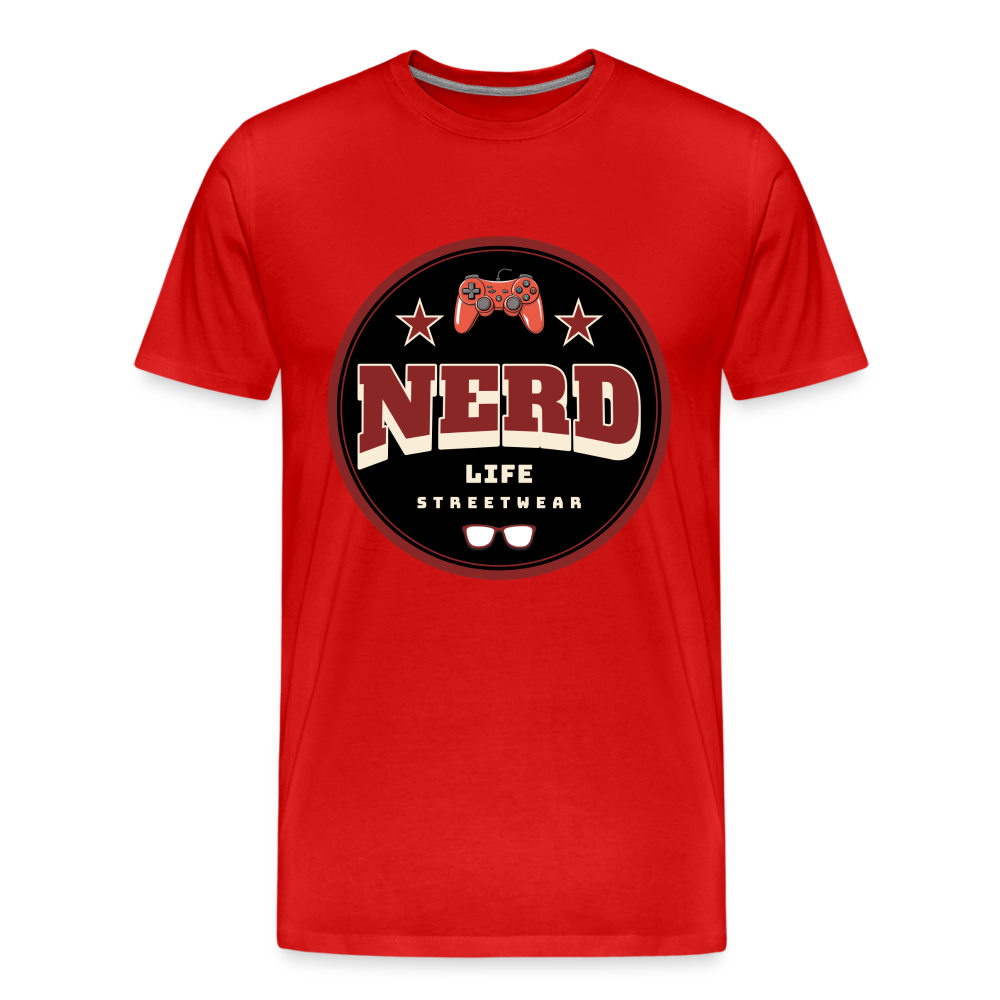 Nerd Life Circle Graphic Men’s Premium Organic T-Shirt - red