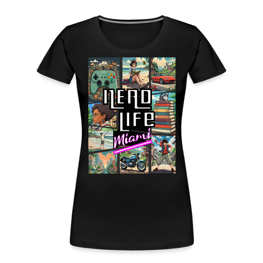 Nerd Life Miami Graphic Women’s Premium Organic T-Shirt - black