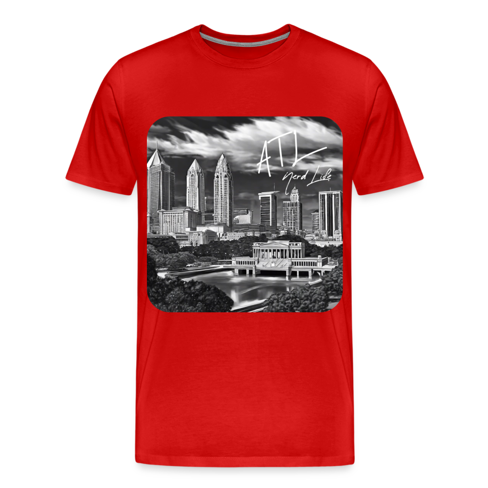 ATL Nerd Life CityScape Men's Premium T-Shirt - red