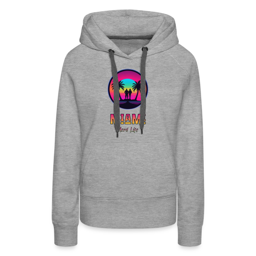 Miami Nerd Life Graphic Women’s Premium Hoodie - heather grey