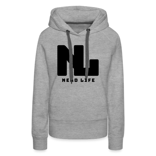 Nerd Life Graphic Black Women’s Premium Hoodie - heather grey