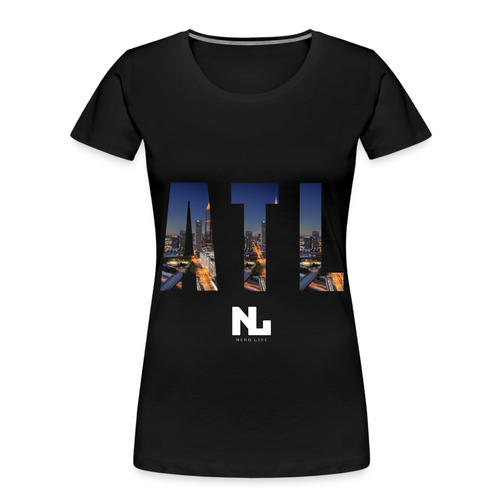 ATL Nerd Life City Graphic Women’s Premium Organic T-Shirt - black