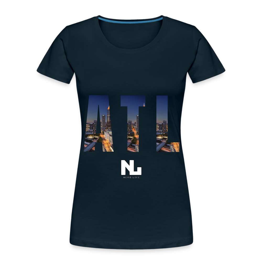 ATL Nerd Life City Graphic Women’s Premium Organic T-Shirt - deep navy