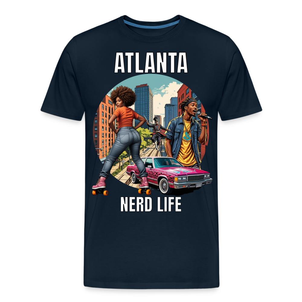 Atlanta Nerd Life Highlights Graphic Men’s Premium Organic T-Shirt - deep navy