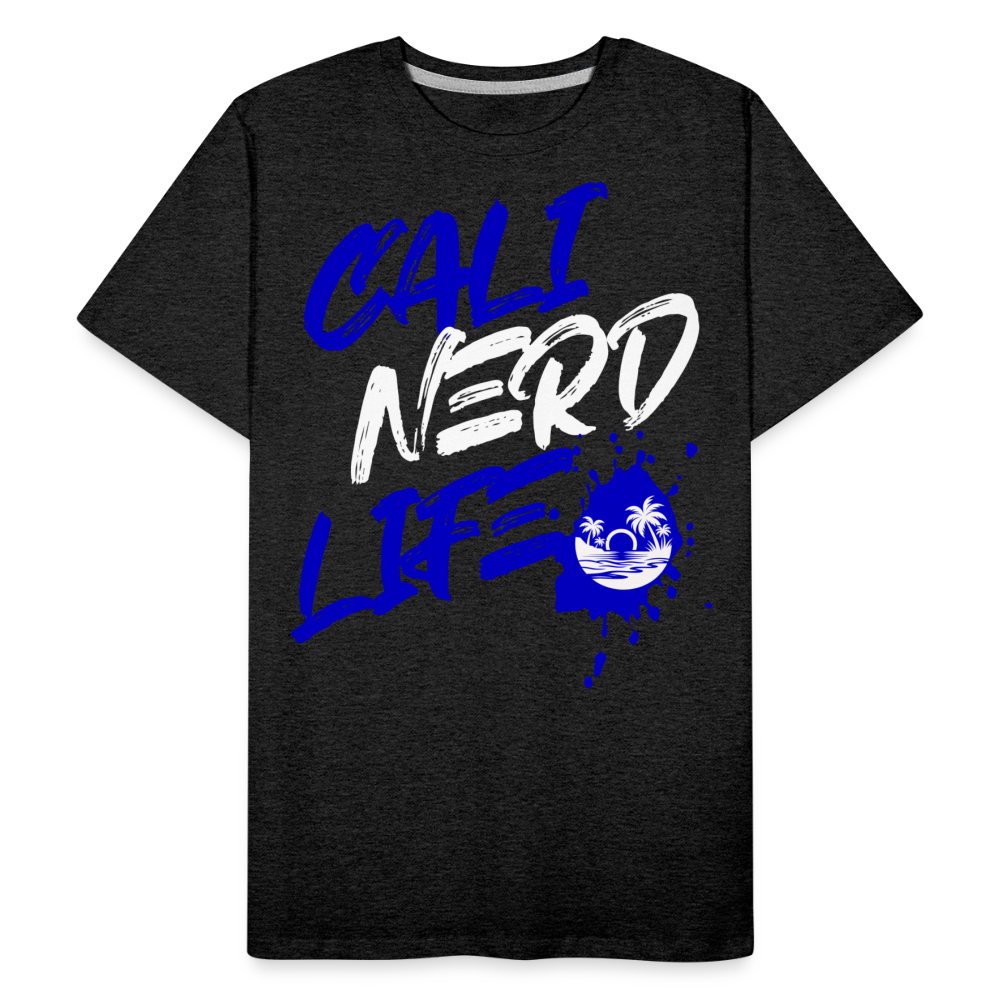 Cali Nerd Life Graphic Men’s Premium Organic T-Shirt - charcoal grey