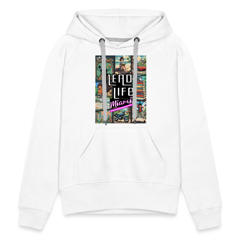 Nerd Life Miami Graphic Women’s Premium Hoodie - white