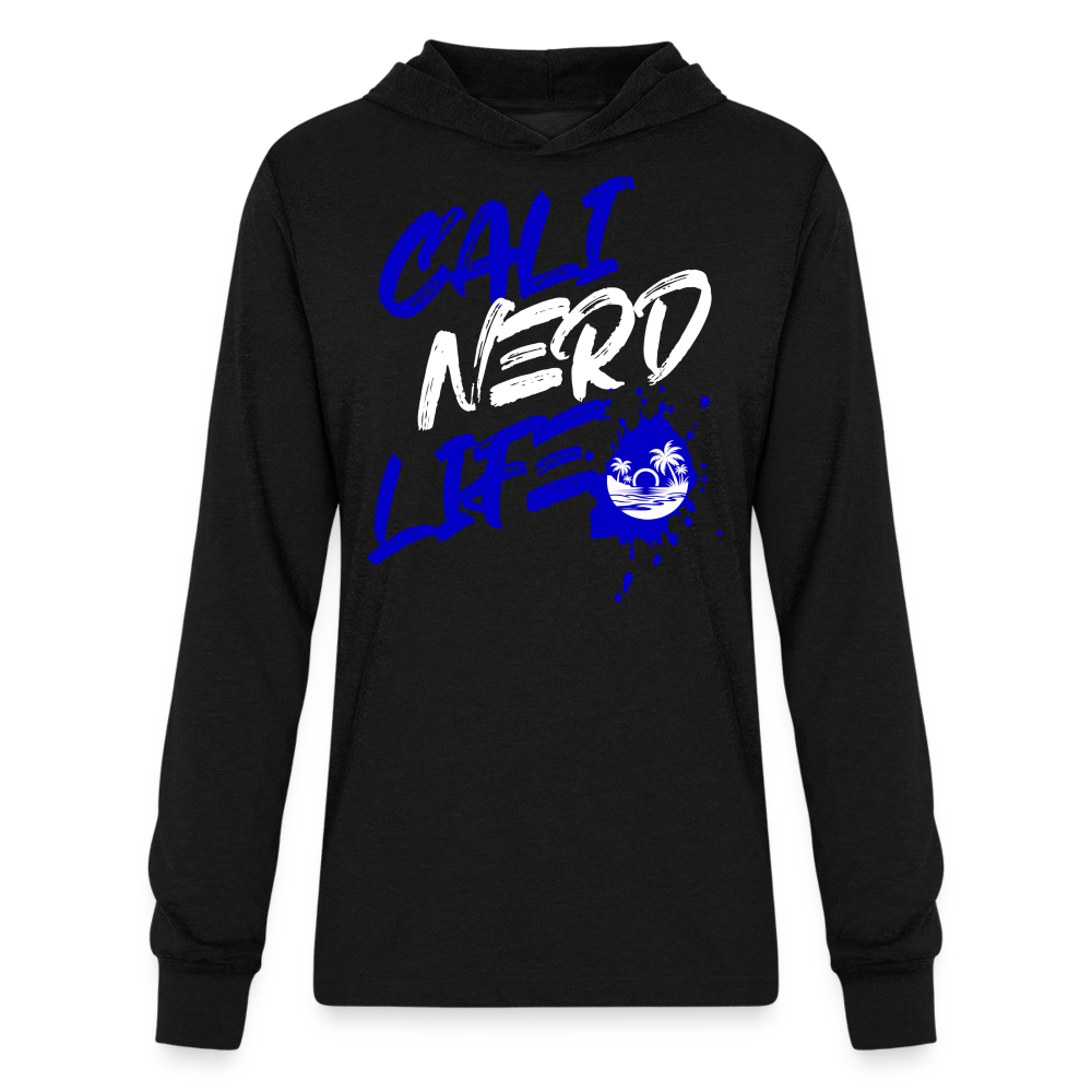 Cali Nerd Life Graphic Unisex Long Sleeve Hoodie Shirt - black