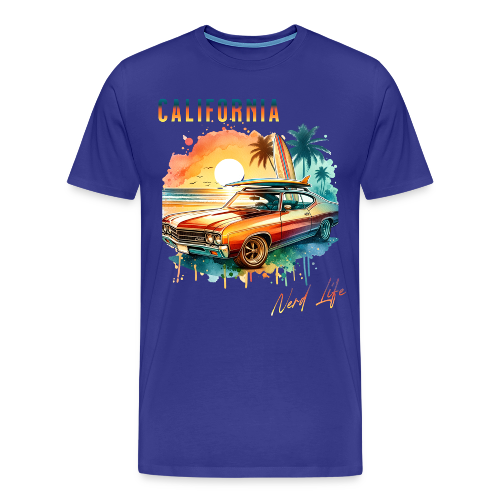 California Nerd Life Sunset Graphic Men's Premium T-Shirt - royal blue