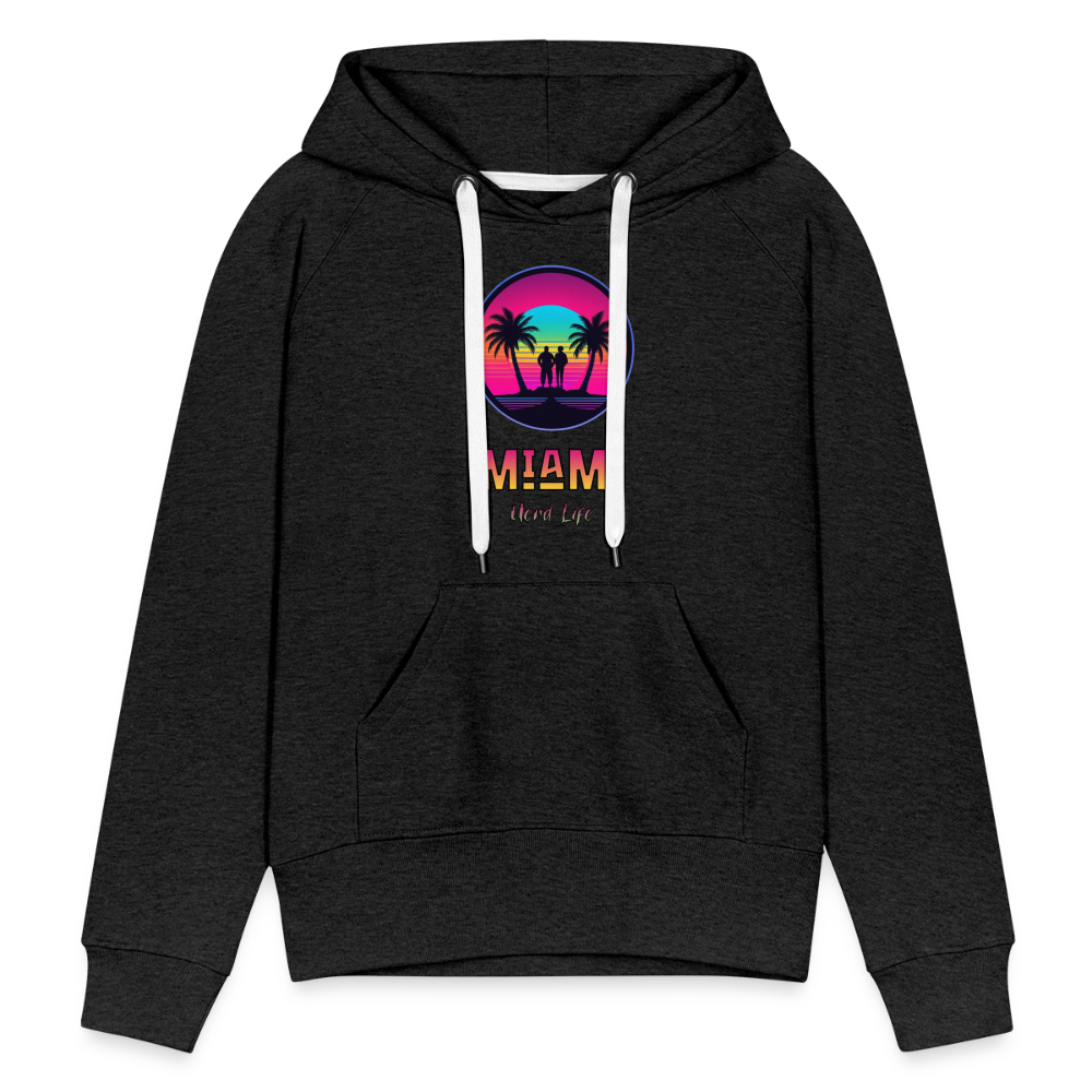 Miami Nerd Life Graphic Women’s Premium Hoodie - charcoal grey