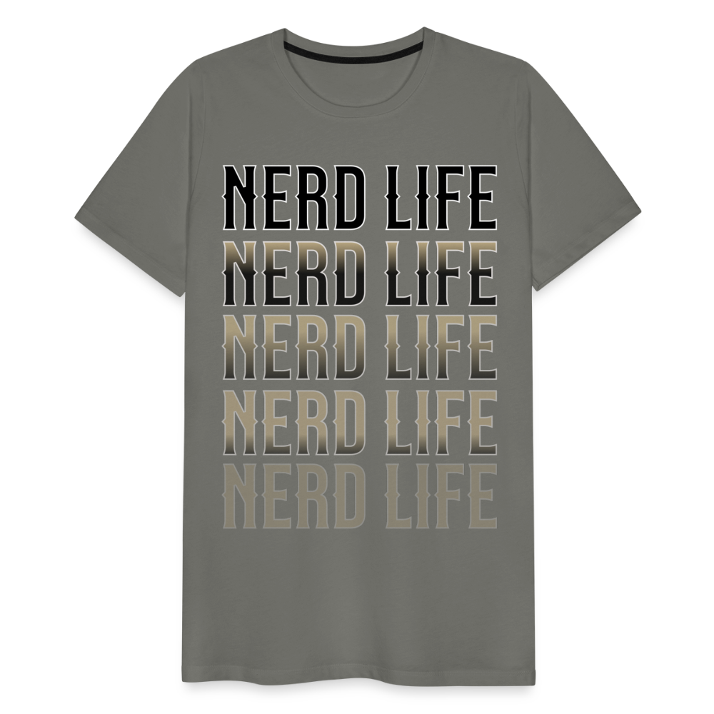 Nerd Life Repeat Fader Men's Premium T-Shirt - asphalt gray