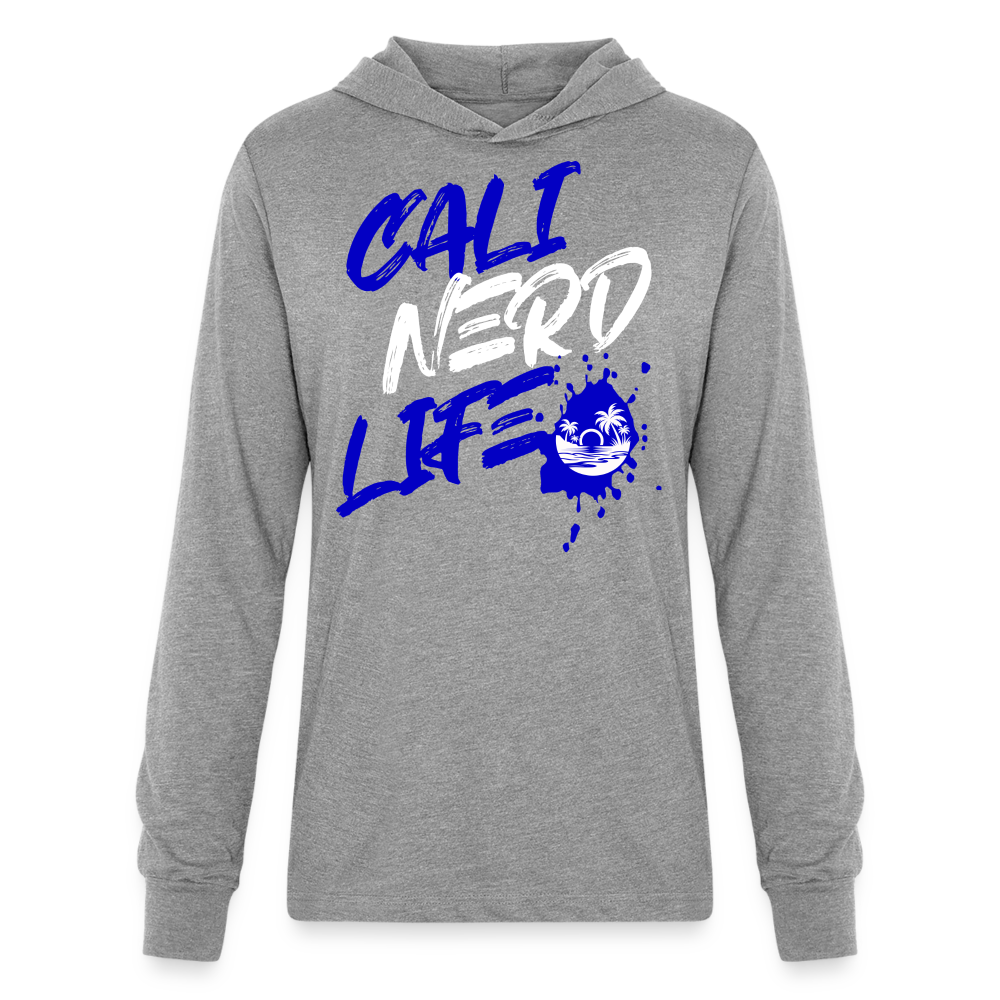 Cali Nerd Life Graphic Unisex Long Sleeve Hoodie Shirt - heather grey