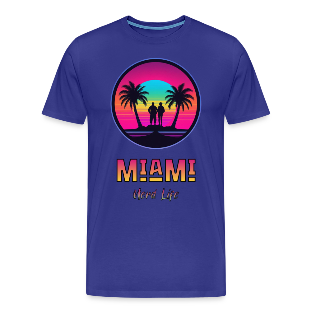 Miami Nerd Life Neon Graphic Men's Premium T-Shirt - royal blue