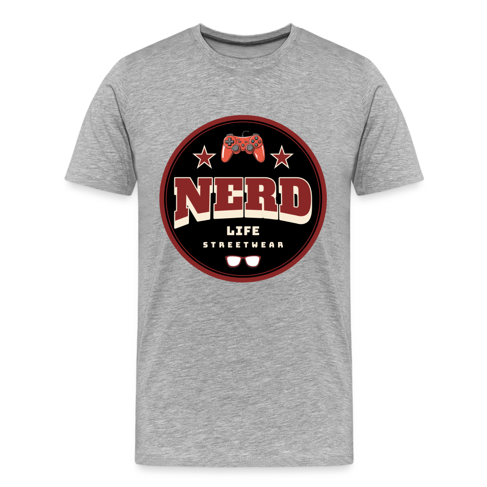 Nerd Life Circle Graphic Men’s Premium Organic T-Shirt - heather gray