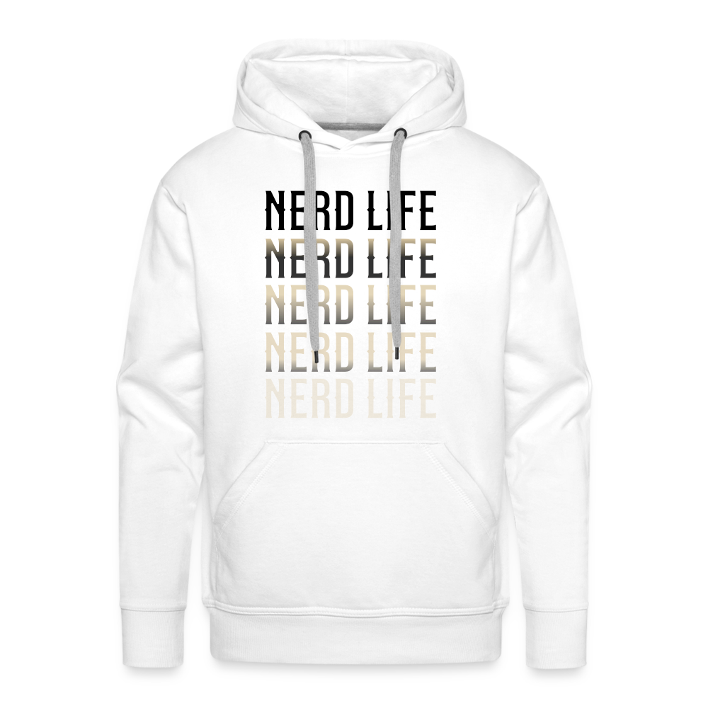 Nerd Life Repeat Fader Men’s Premium Hoodie - white