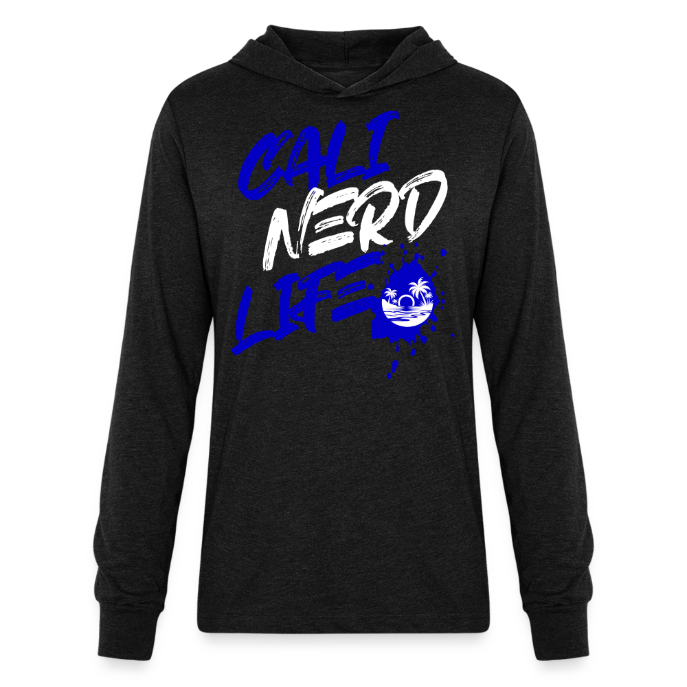 Cali Nerd Life Graphic Unisex Long Sleeve Hoodie Shirt - heather black