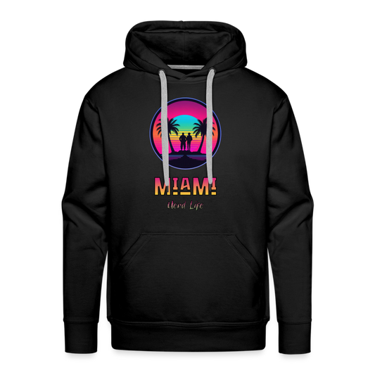 Miami Nerd Life Graphic Men’s Premium Hoodie - black