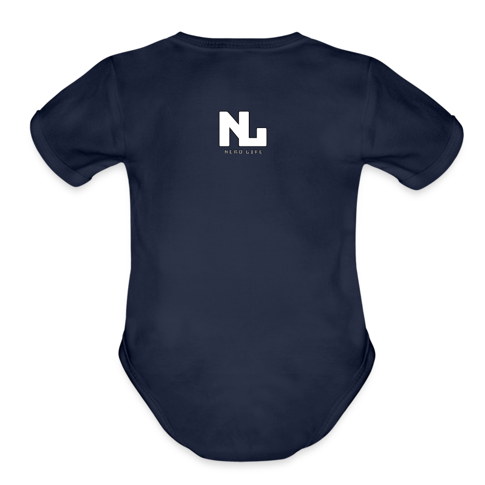 Dyno-Mite Dunker Organic Short Sleeve Baby Bodysuit - dark navy