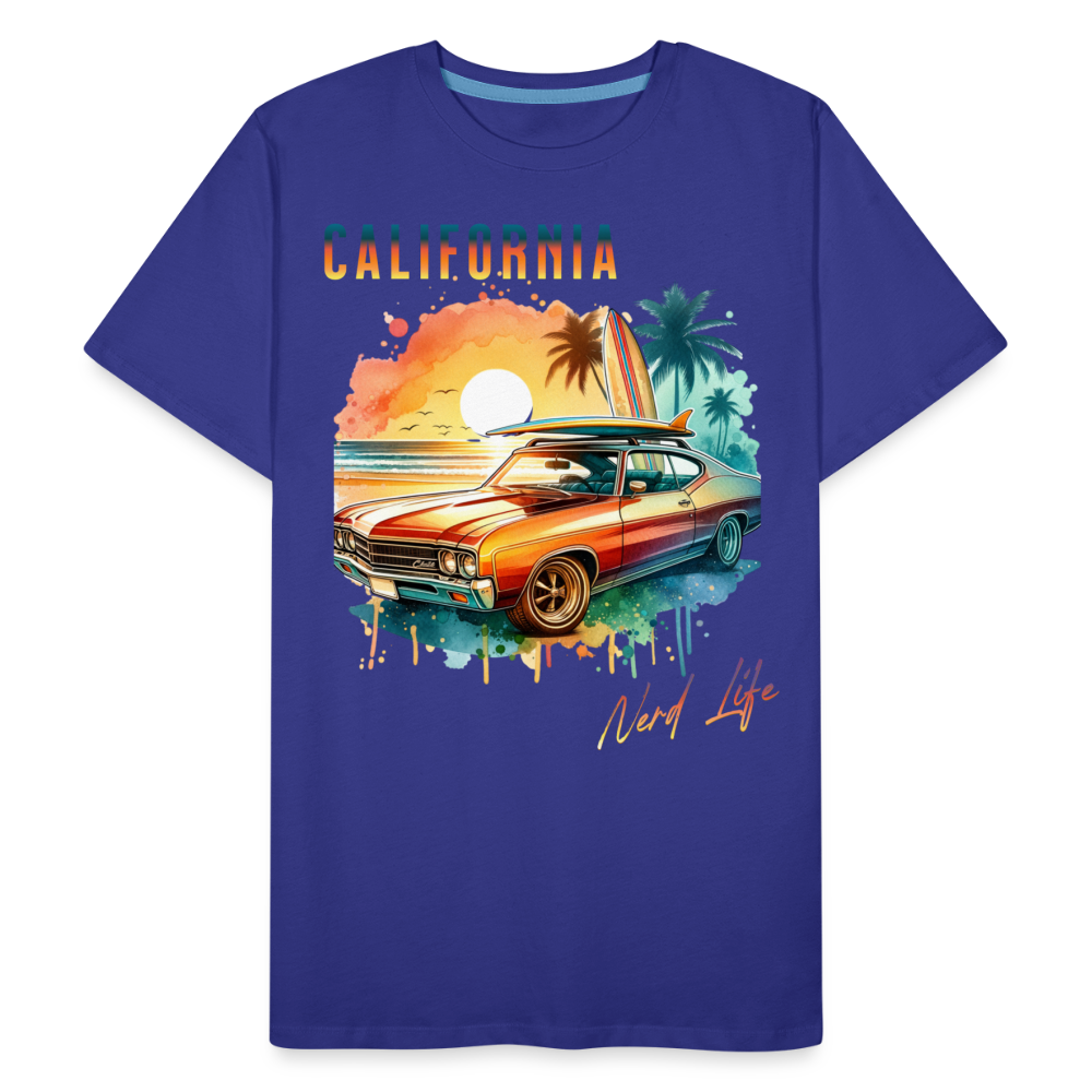 California Nerd Life Sunset Graphic Men’s Premium Organic T-Shirt - royal blue