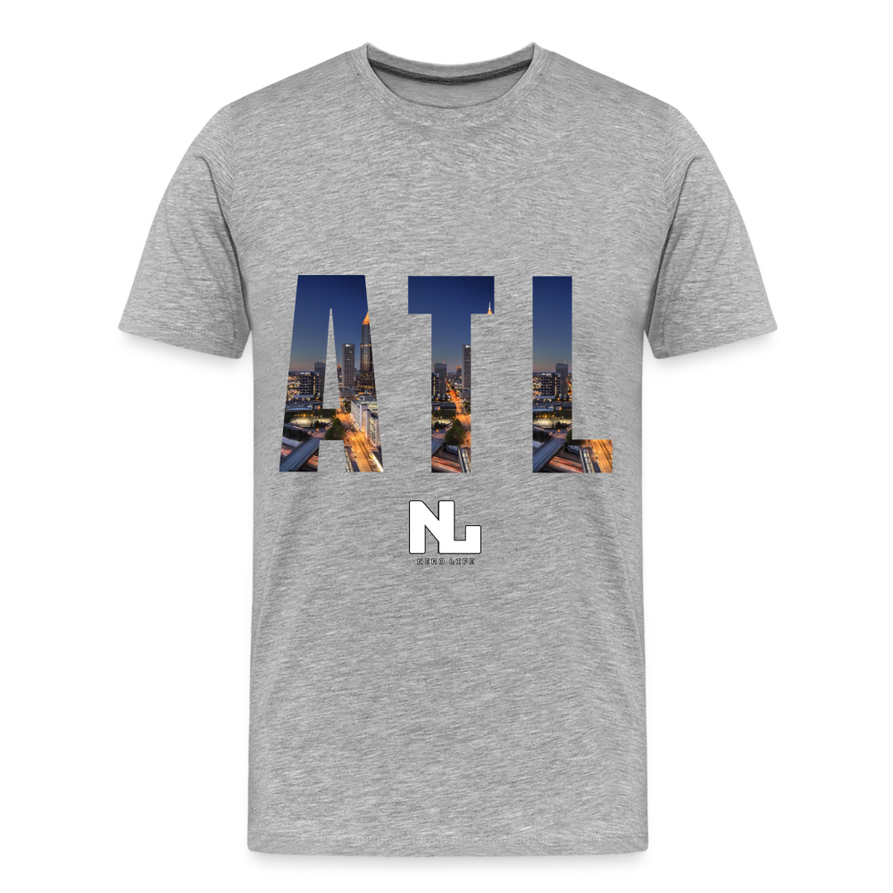 ATL Nerd Life City Graphic Men’s Premium Organic T-Shirt - heather gray