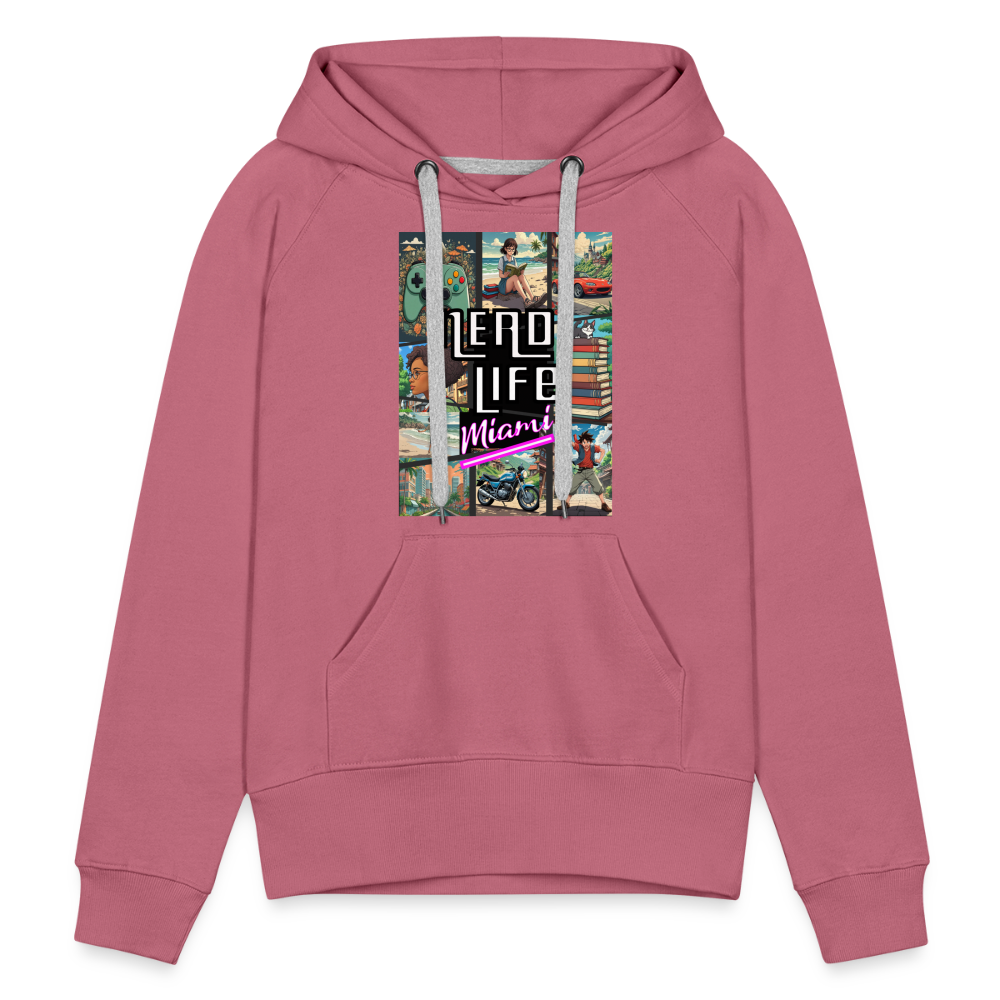 Nerd Life Miami Graphic Women’s Premium Hoodie - mauve