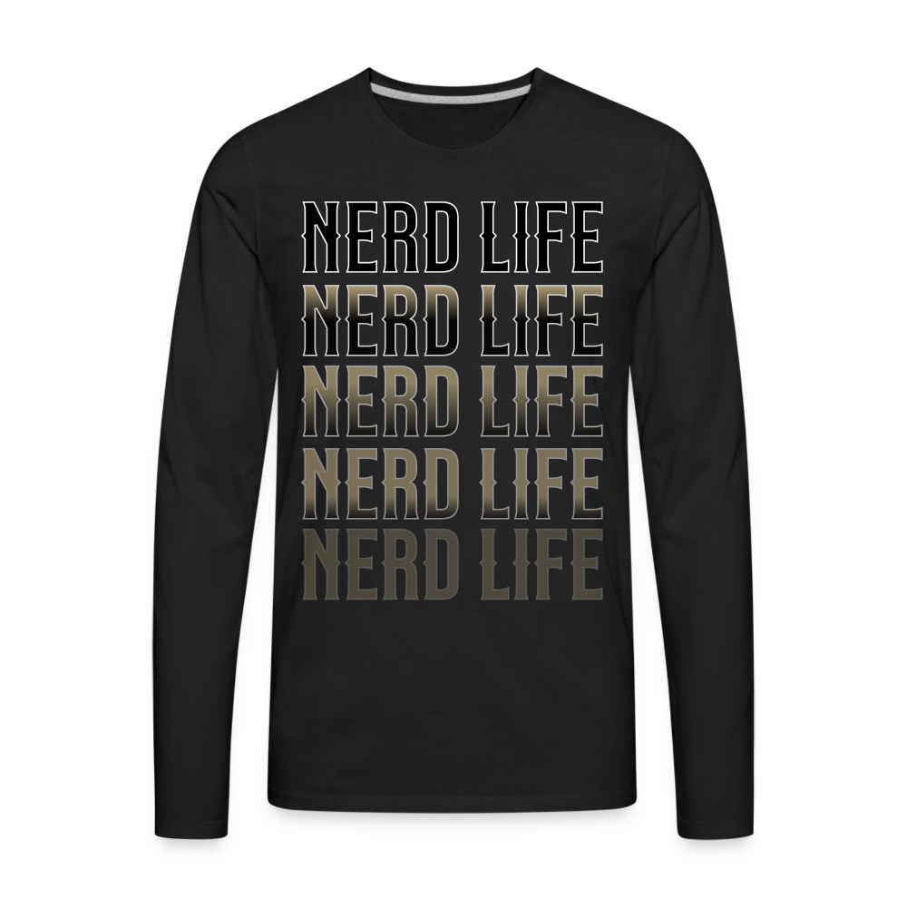 Nerd Life Repeat Fader Men's Premium Long Sleeve T-Shirt - black