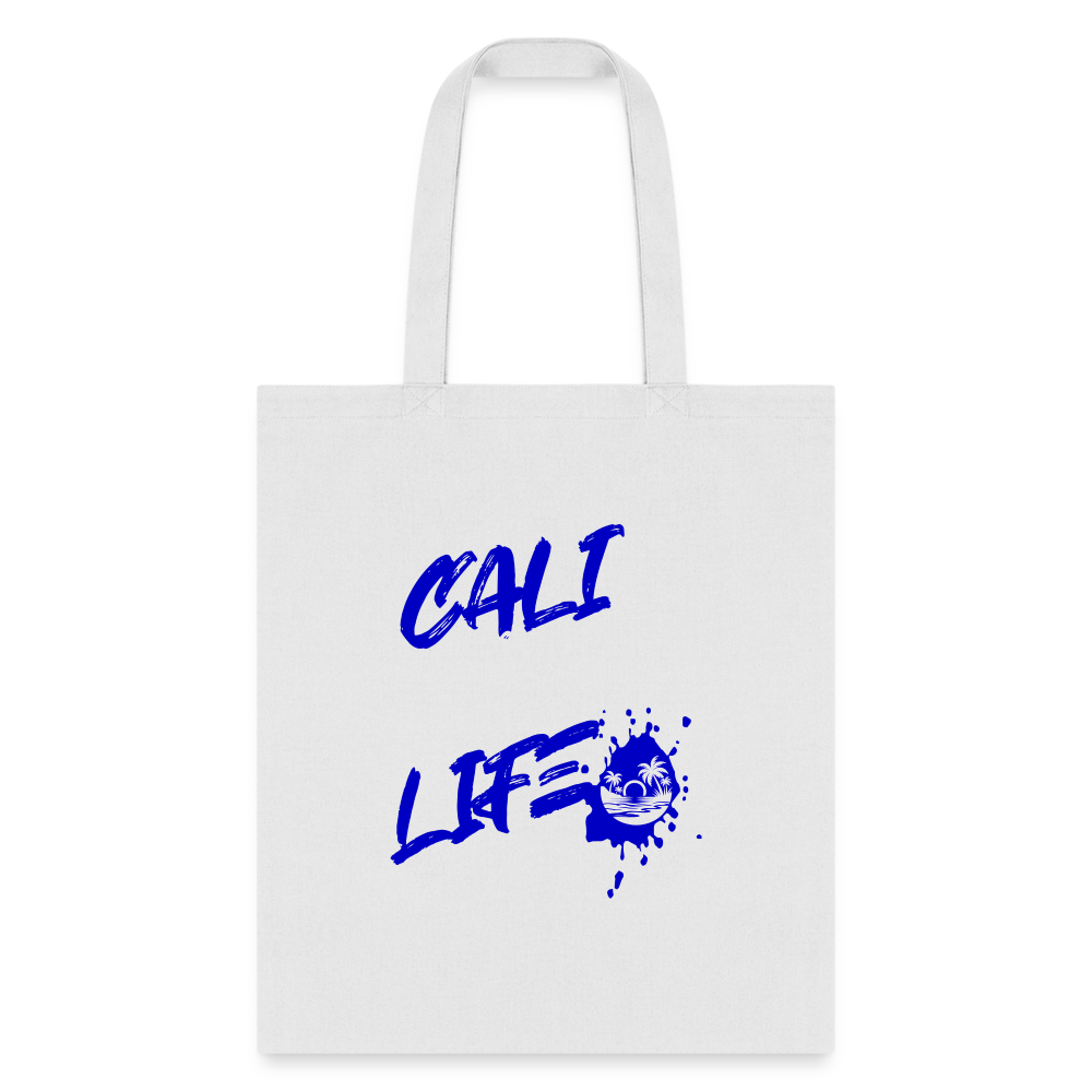 Cali Nerd Life Graphic Tote Bag - white