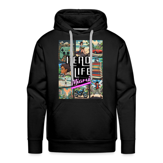 Nerd Life Miami Graphic Men’s Premium Hoodie - black