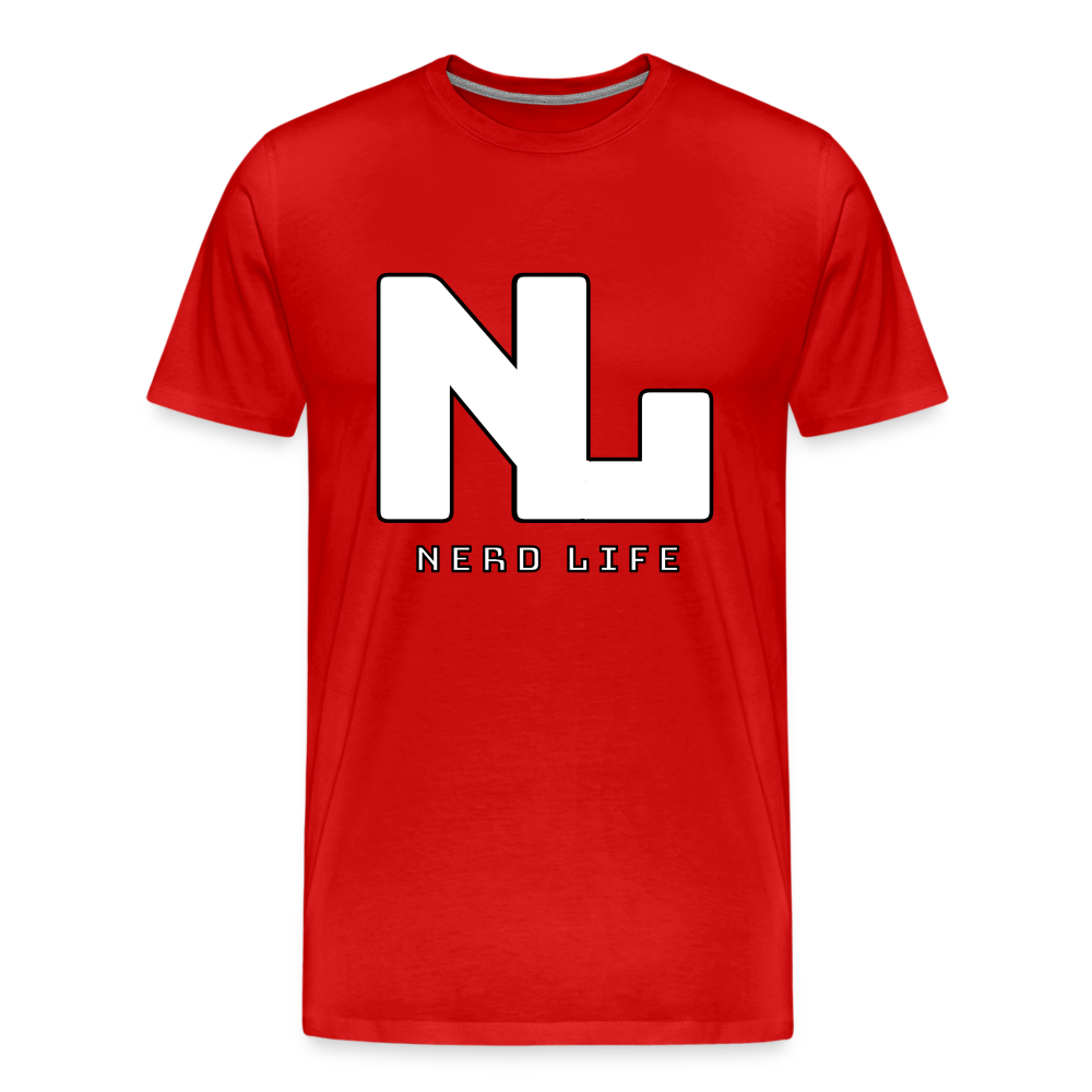 Nerd Life Graphic Men's Premium T-Shirt - red