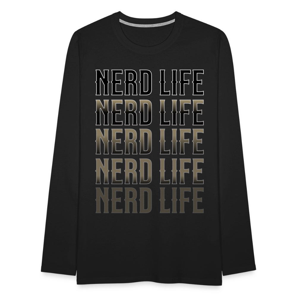 Nerd Life Repeat Fader Men's Premium Long Sleeve T-Shirt - black