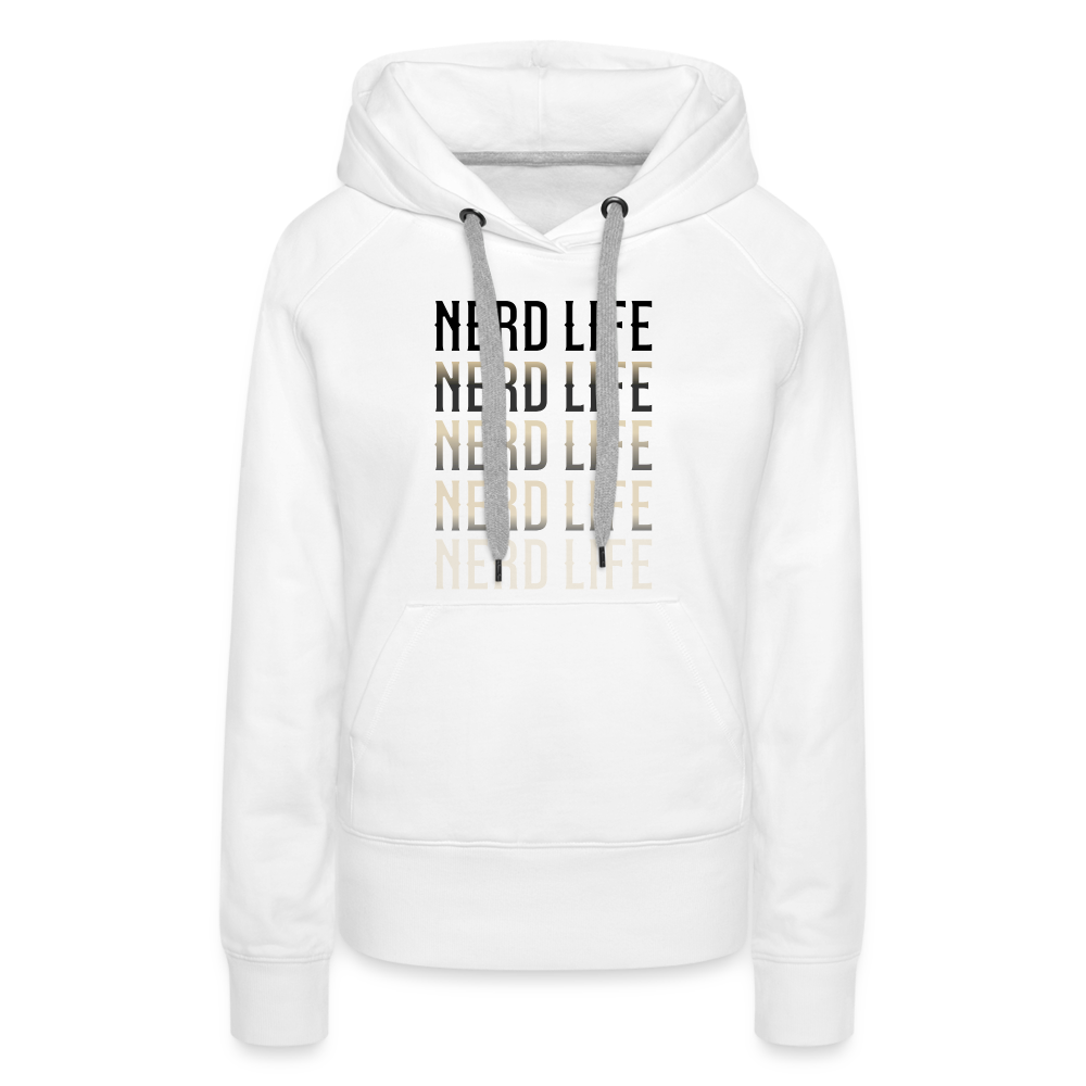 Nerd Life Repeat Fader Women’s Premium Hoodie - white