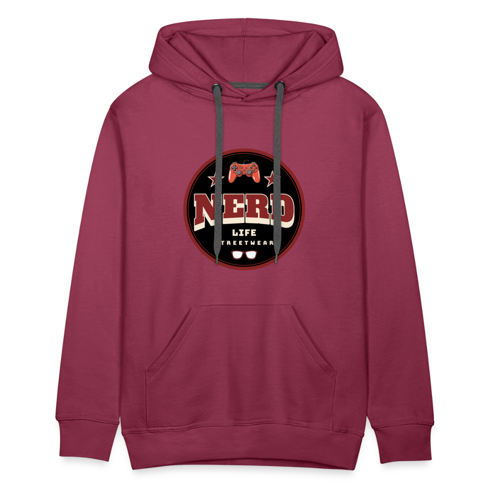 Nerd Life Circle Graphic Men’s Premium Hoodie - burgundy