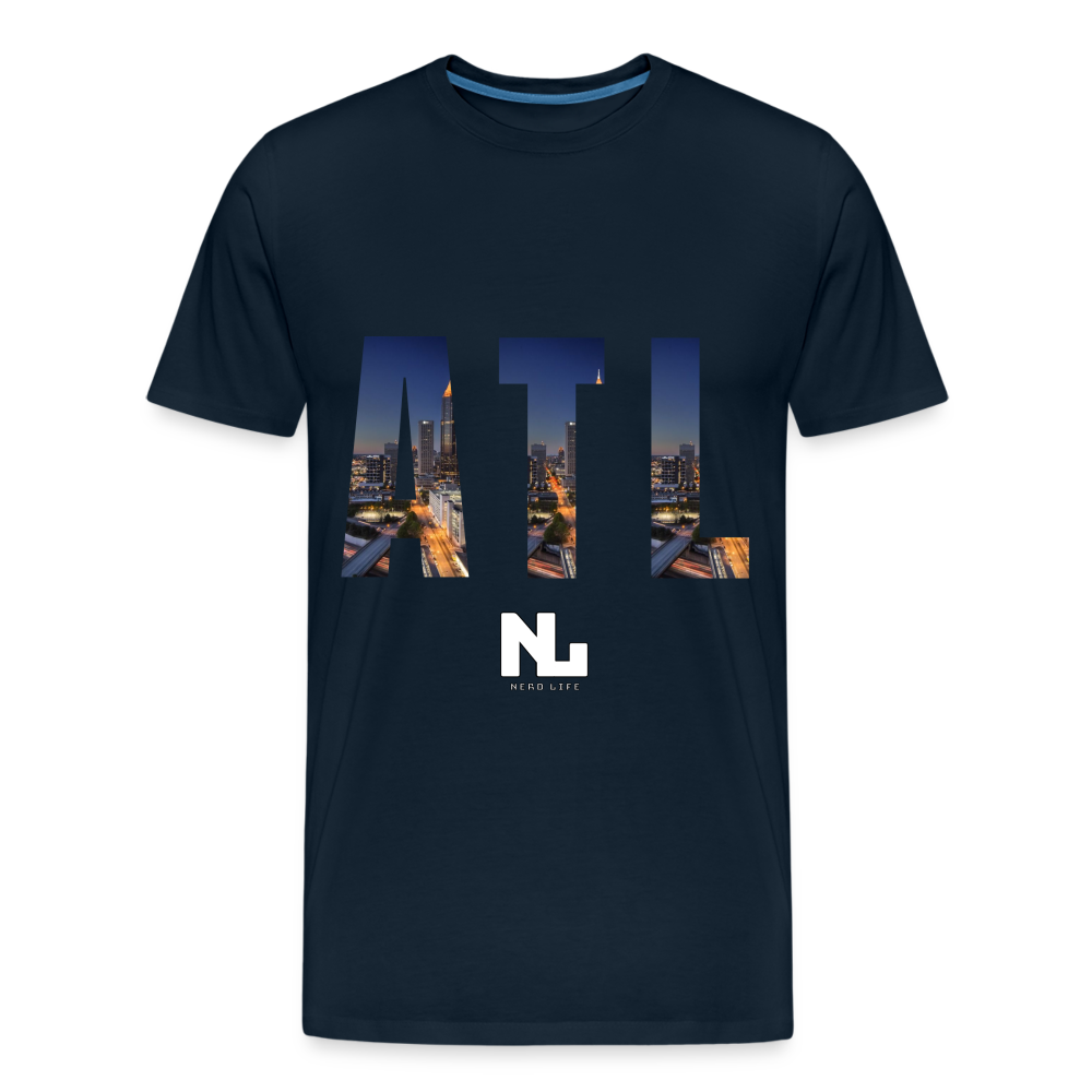 ATL Nerd Life City Graphic Men’s Premium Organic T-Shirt - deep navy