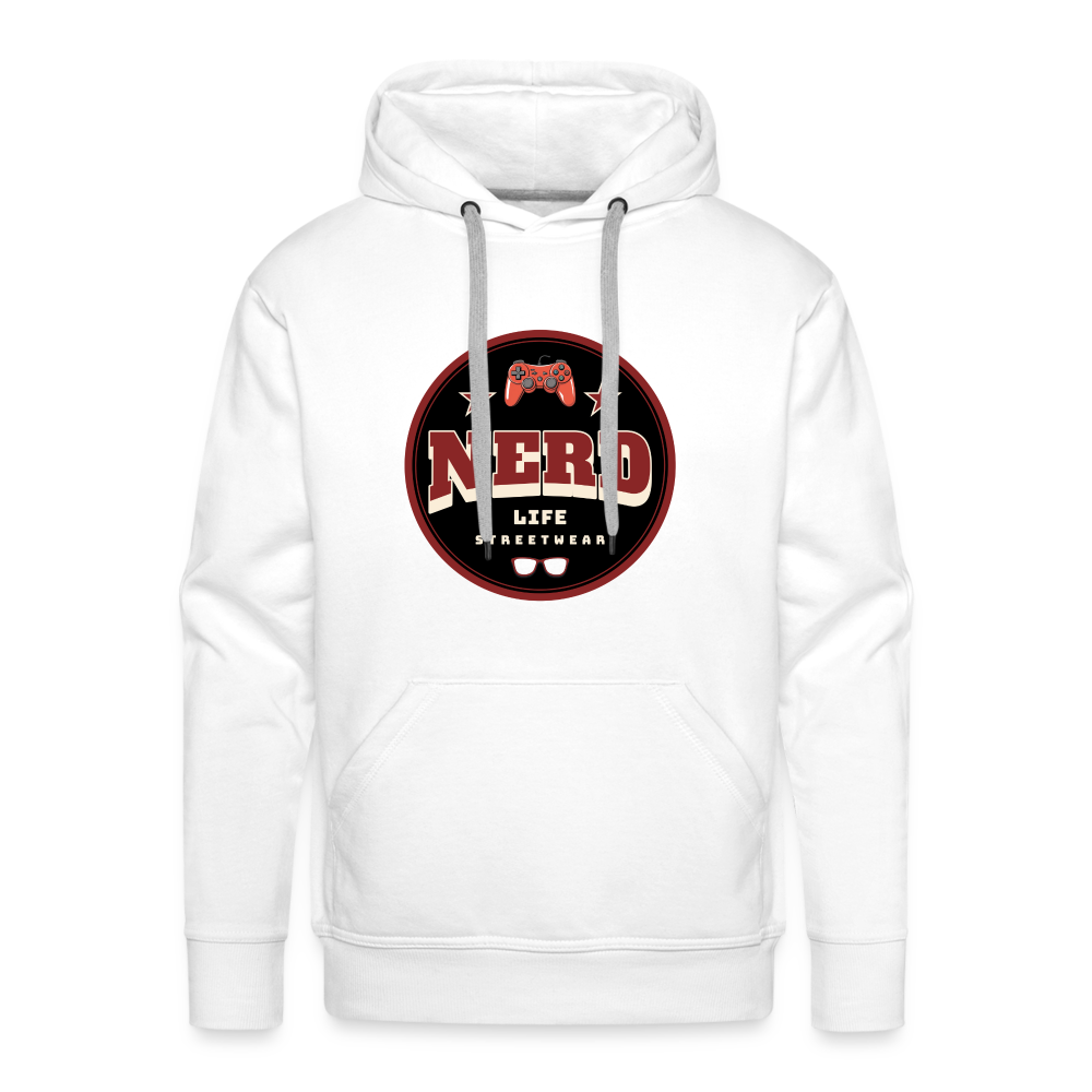 Nerd Life Circle Graphic Men’s Premium Hoodie - white