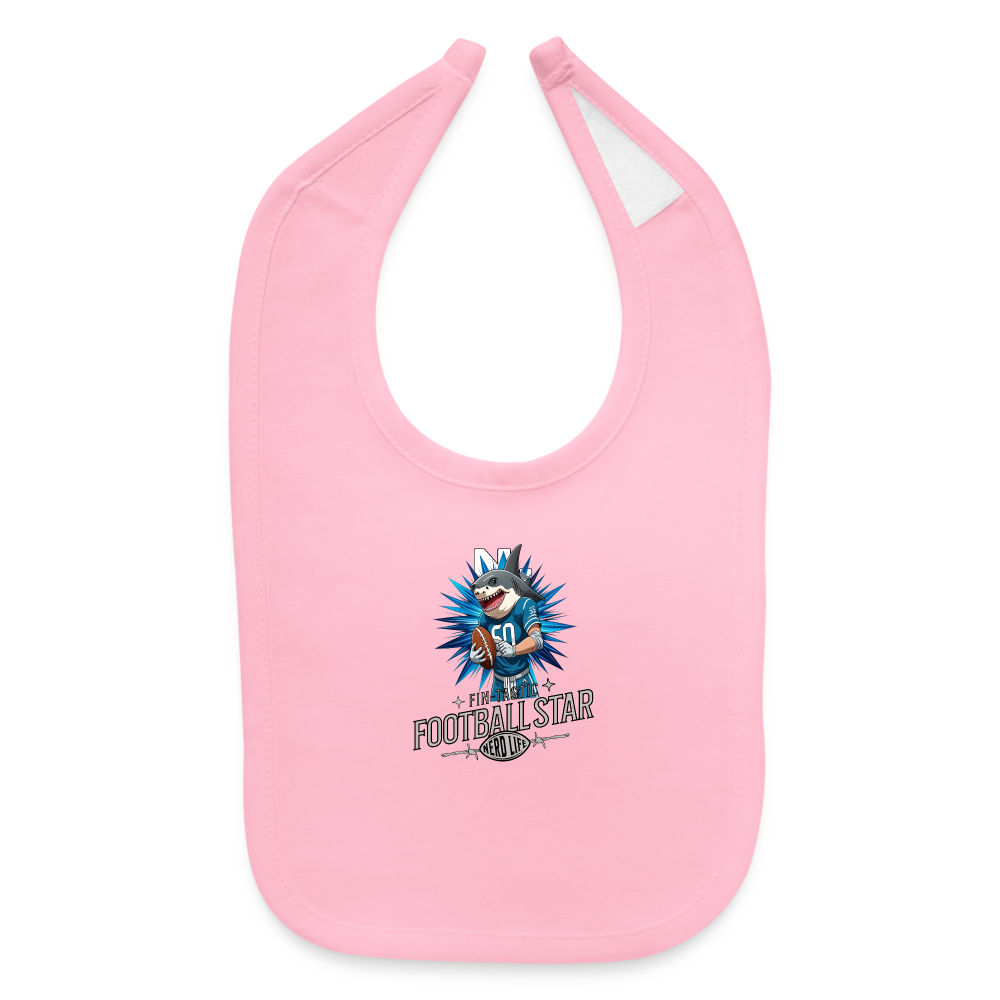 Fin-Tastic Football Star Baby Bib - light pink