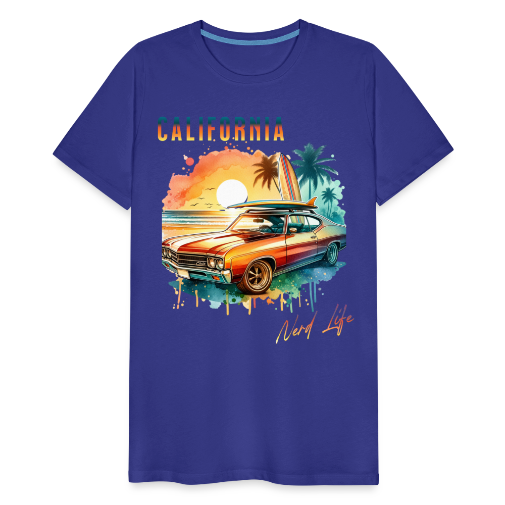 California Nerd Life Sunset Graphic Men's Premium T-Shirt - royal blue