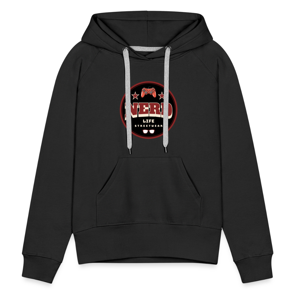 Nerd Life Circle Graphic Women’s Premium Hoodie - black