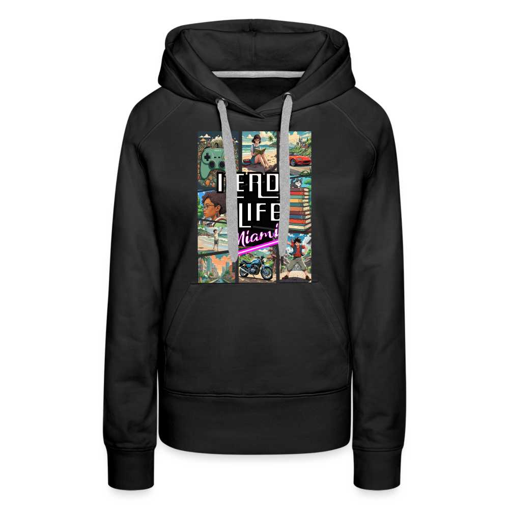 Nerd Life Miami Graphic Women’s Premium Hoodie - black