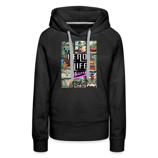 Nerd Life Miami Graphic Women’s Premium Hoodie - black