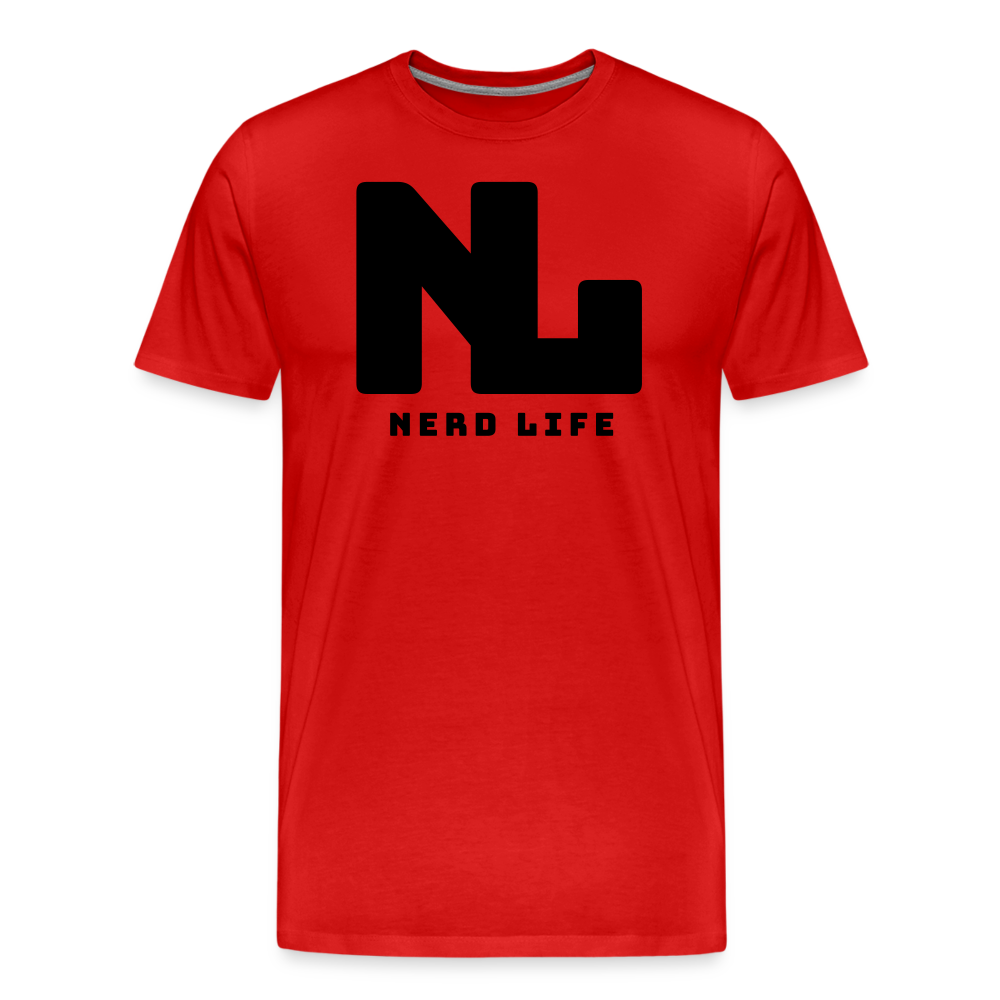 Nerd Life Graphic Black Men’s Premium Organic T-Shirt - red